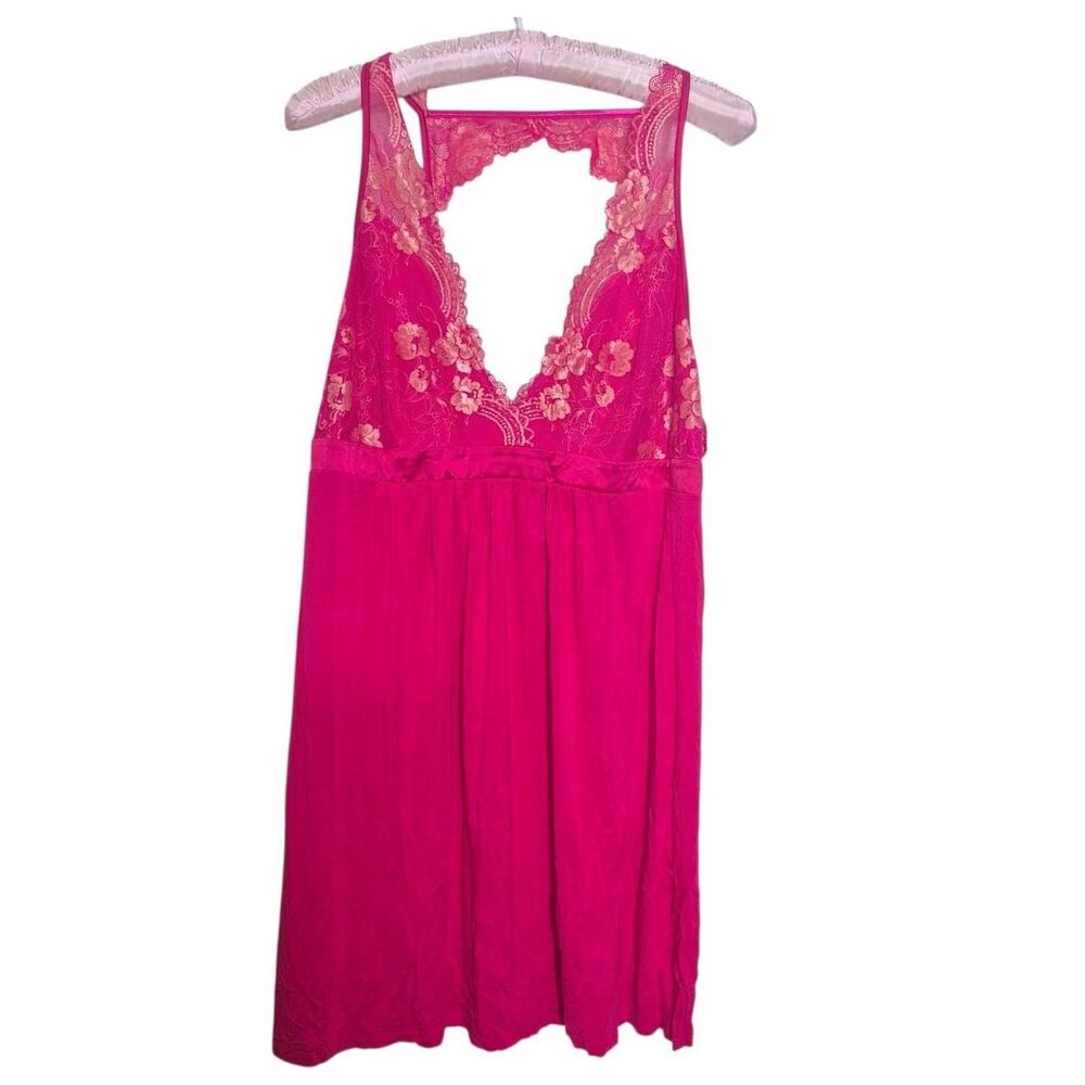 Soma Pink Lace Babydoll Lingerie Sleep Dress Size Large